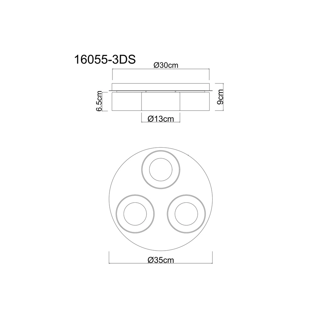 Design-Deckenlampe Higgins Schwarze 3-Lichter Globo 9007371578894