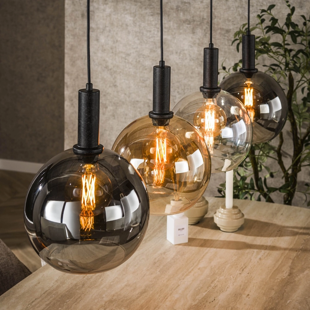 Glas-Pendellampe Sfera 4x Ø 25 cm – farbiges Glas Lyora 8716803512375