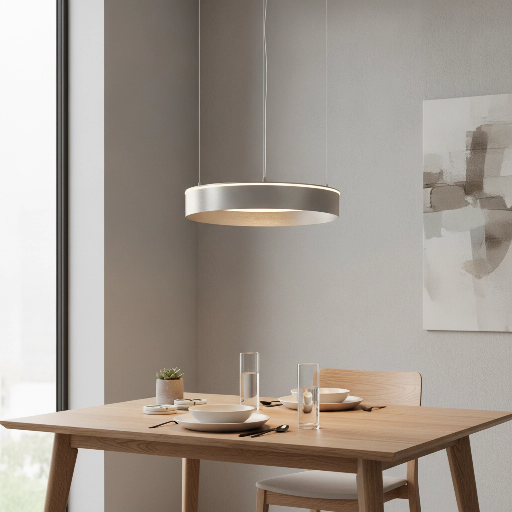 Moderne Pendellampe Olivia Nickel Ø 60 cm