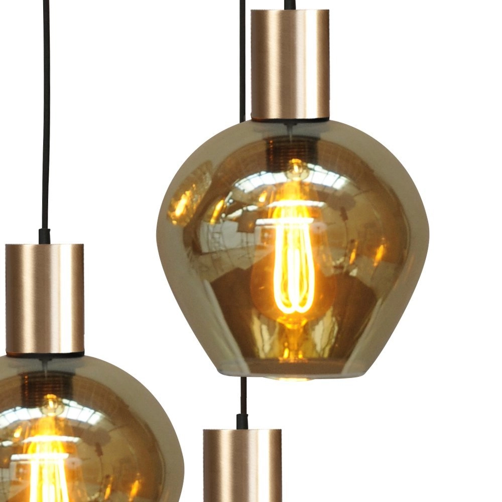 Schwarze Hängelampe mit Gold Bounty 5 Lichter mit Goldfassung Masterlight 8718121245720