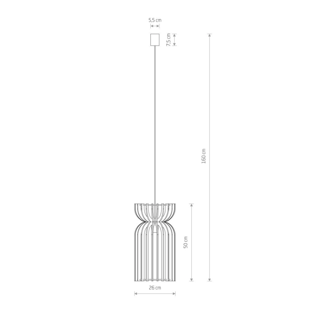 Hängelampe aus Holz Kymi Ø 26cm - schwarz Lyora 5903139105736