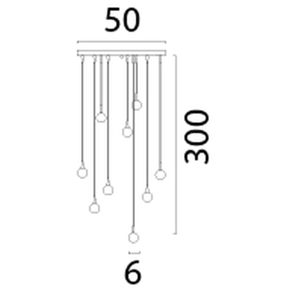 9-Licht Pendellampe Talana schwarz Ø 50cm DTW Masterlight 8718121352329