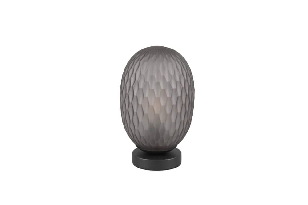 Tischlampe Facette mit geripptem Rauchglas Trio 4017807616859