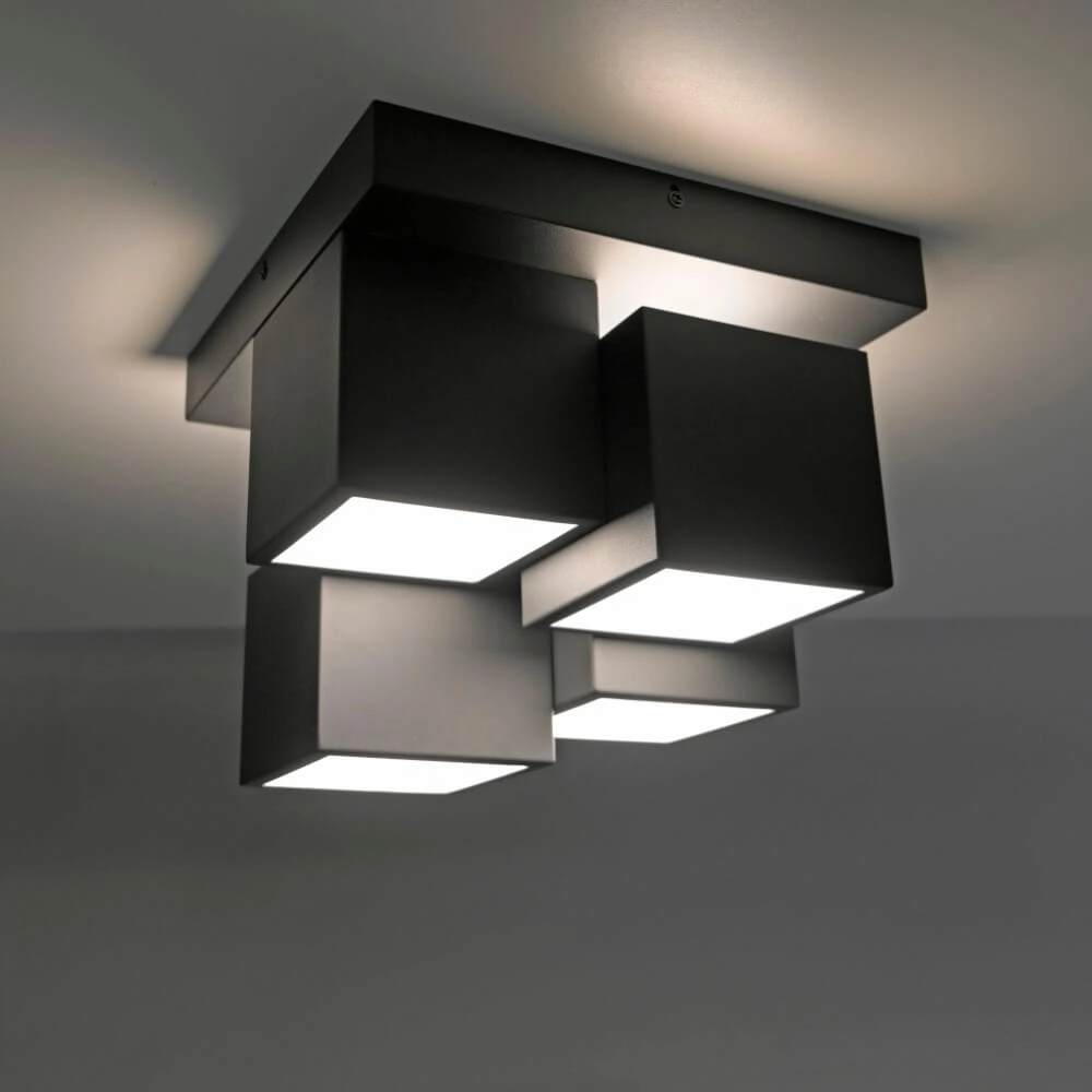 Schwarze Deckenleuchte Tetris Schwarz Just Light 4043689004538