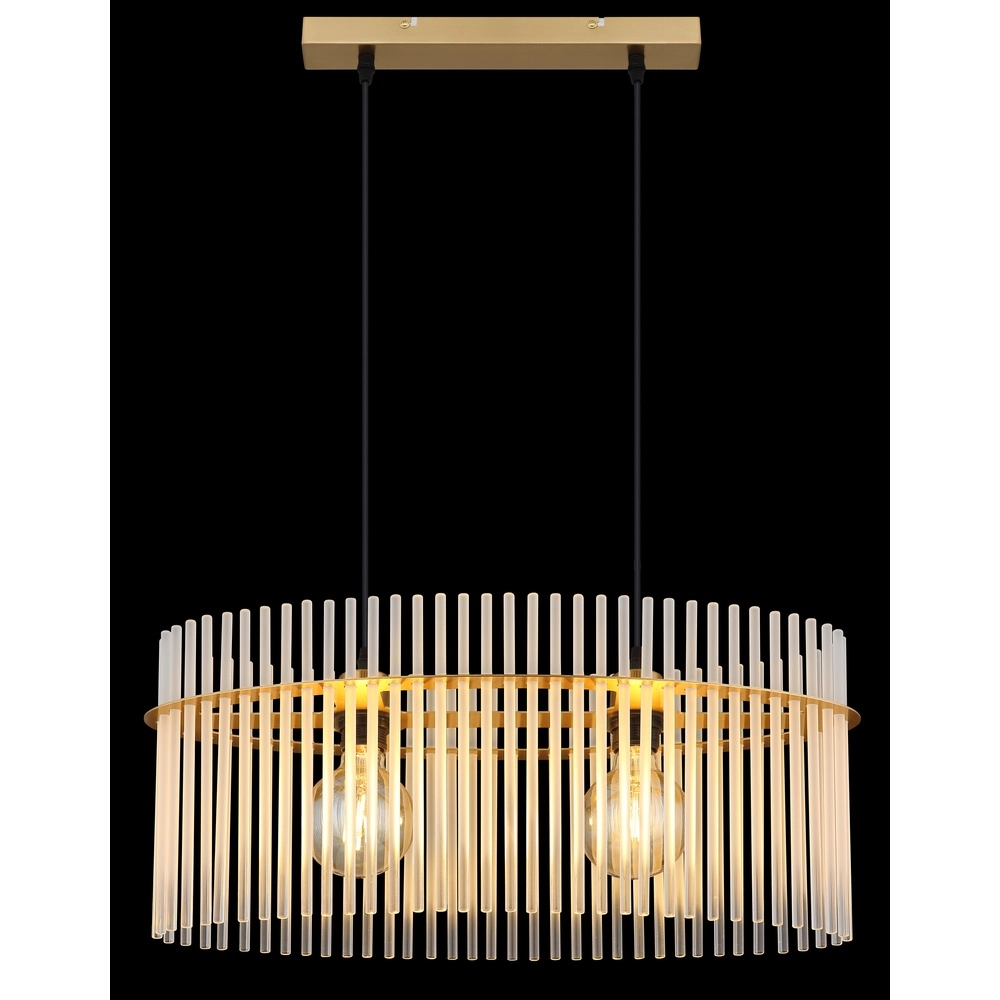Pendellampe Gorley Gold mit weißen Glasstäben Globo 9007371509140