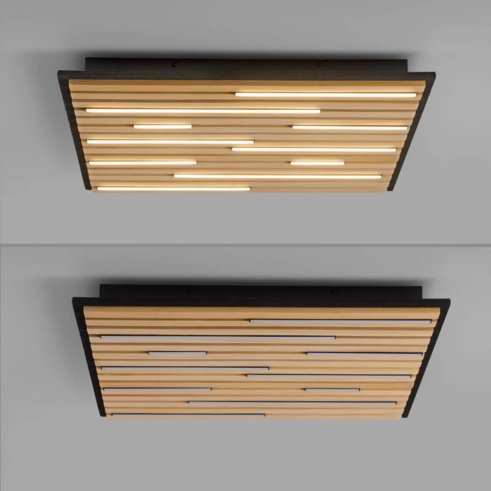 Quadratische Deckenleuchte Q-Akustik Holz Paul Neuhaus 4012248385388