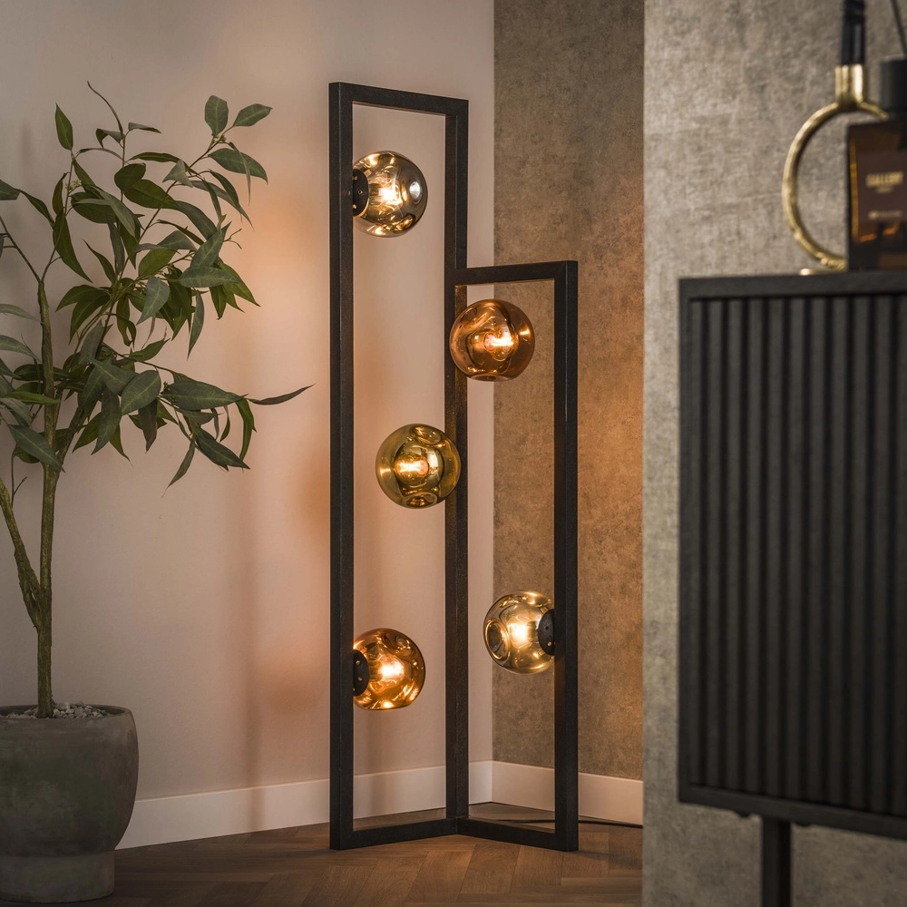 Glas-Stehlampe Stellar 5-Licht