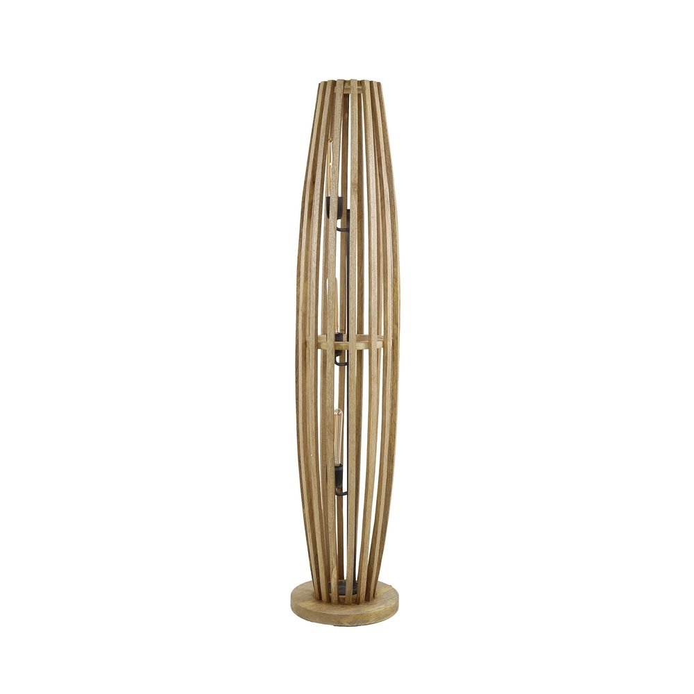 Holz-Stehlampe Orbit 145 cm – 3x E27 Lyora 8716803511101