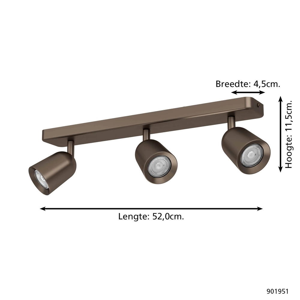 Aufputz-Spot Camaldoli 3-flammige Bronze Eglo 9008606360420
