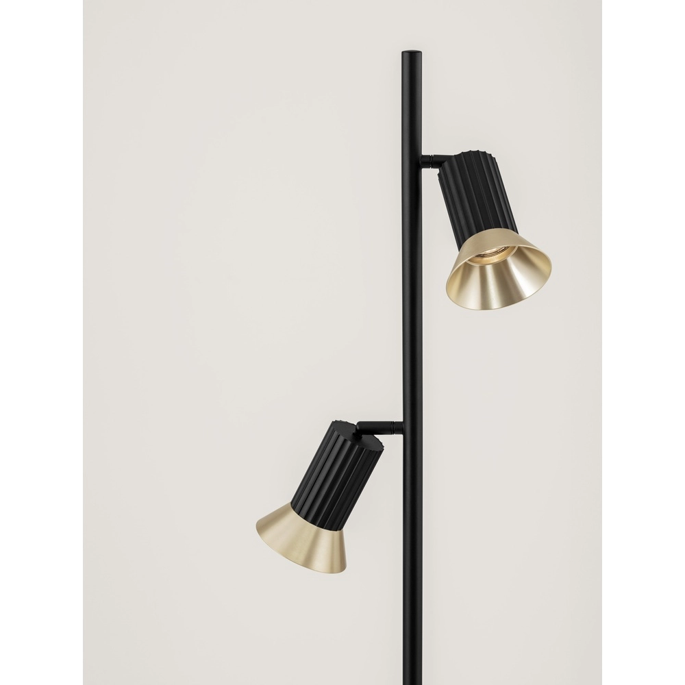Design-Stehleuchte Luvia schwarz mit gold Lyora 5212017475619