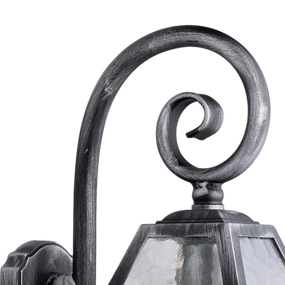 Klassische Wandleuchte Genoa Curl schwarz silber Searchlight 5013874335999