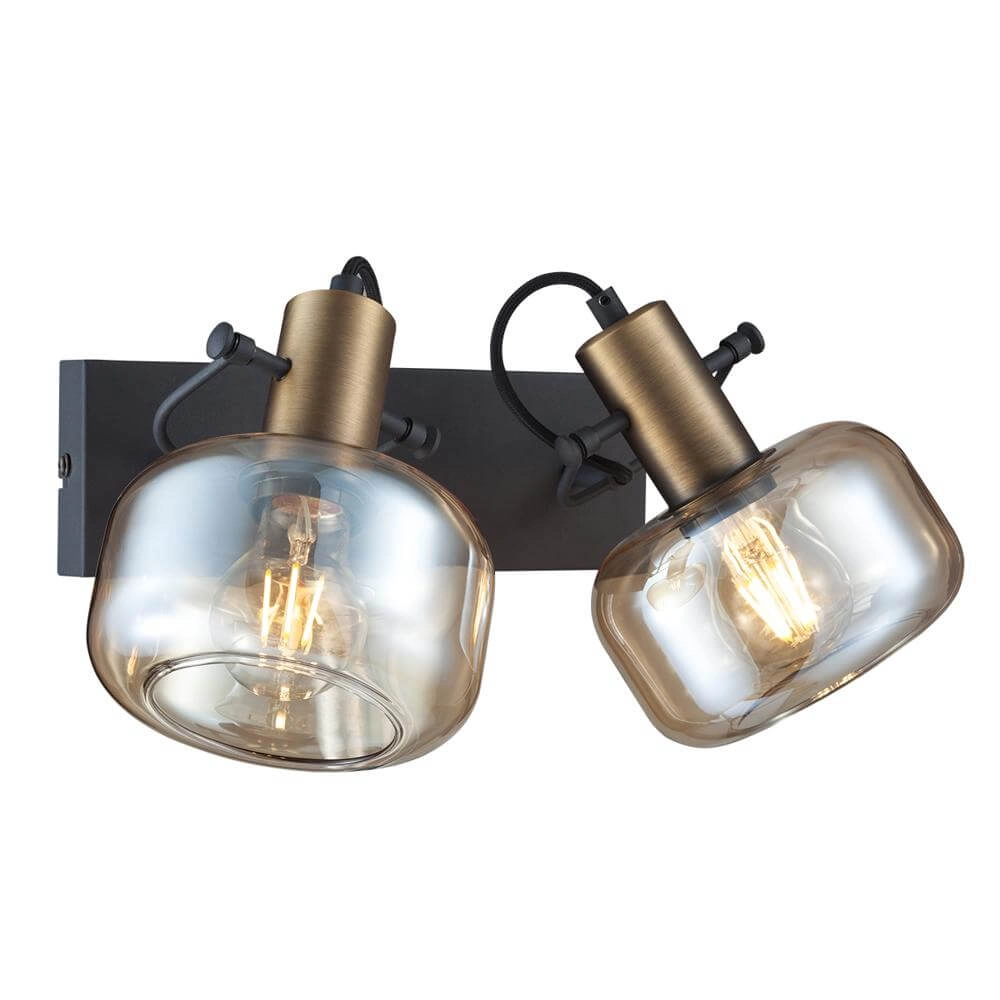 Doppelwandleuchte Glaslic Braunes Glas Steinhauer 8712746174052