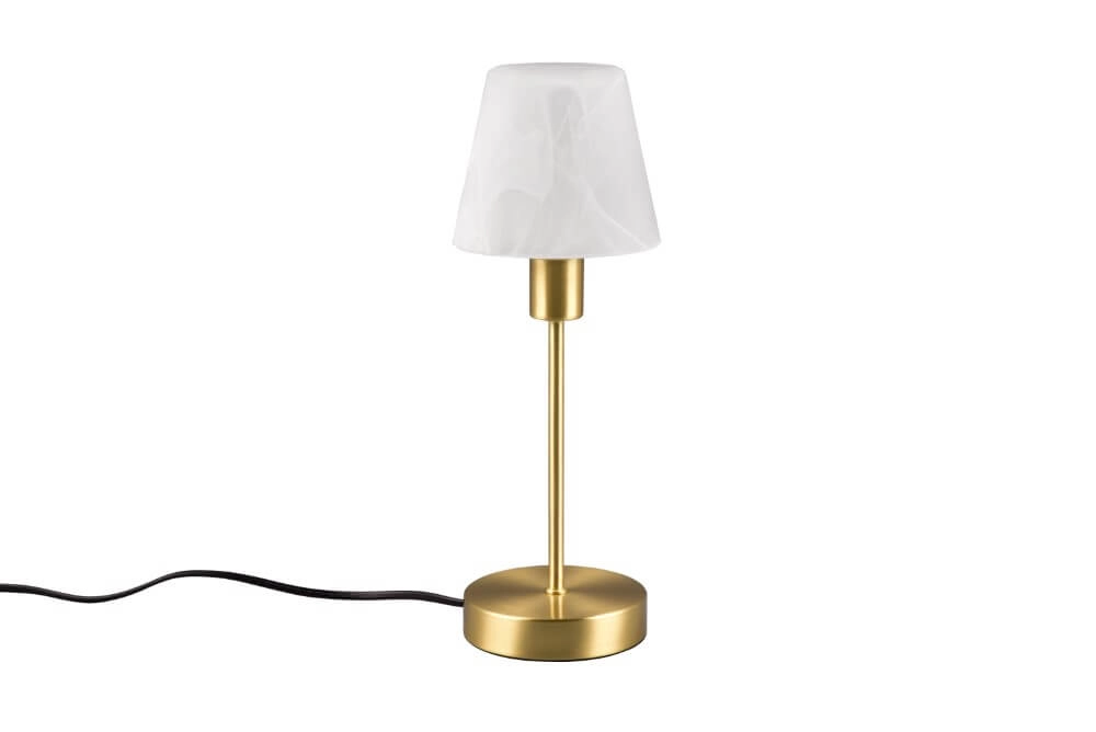 Tischlampe Luis Ii Gold mit weißem Glas Trio 4017807551297