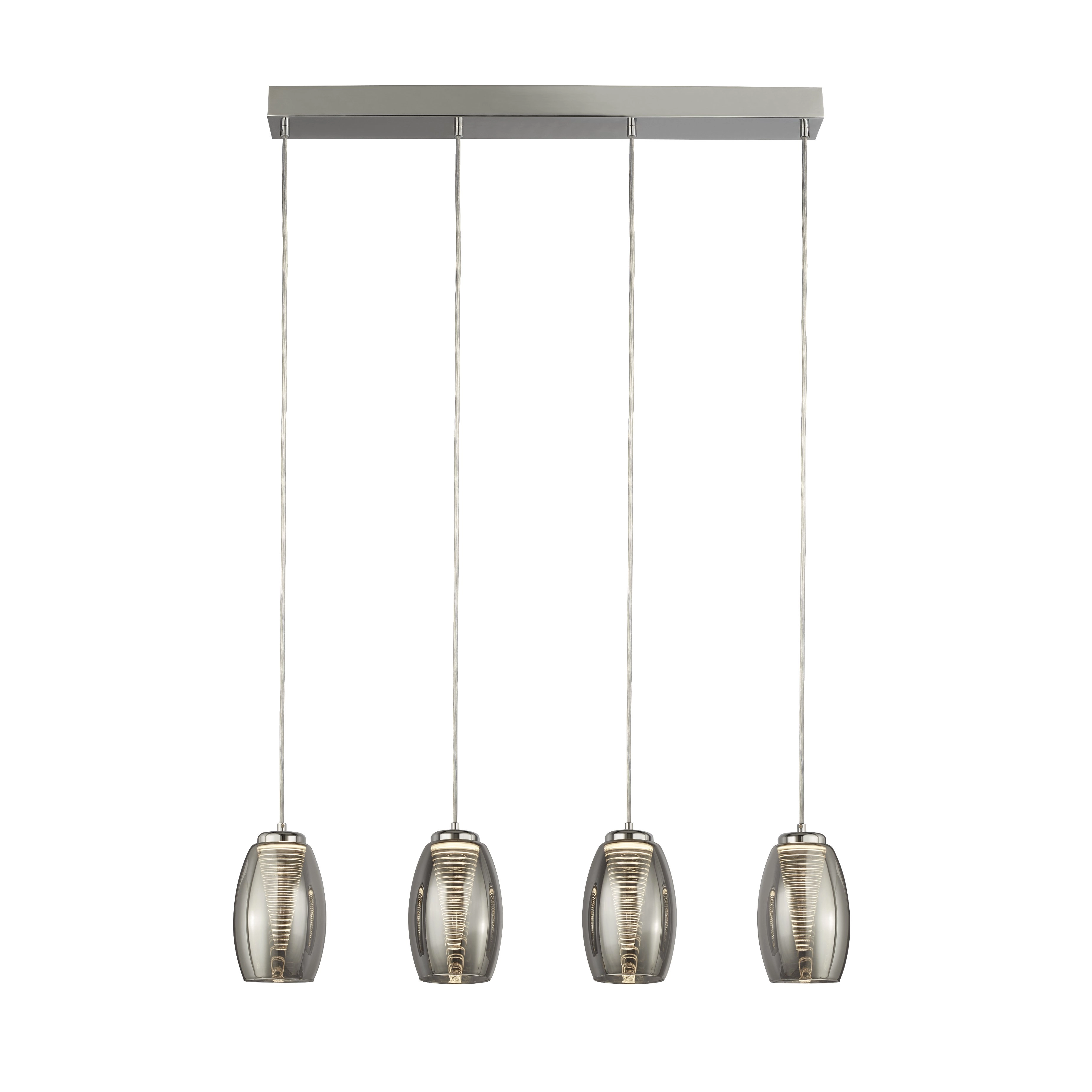 Esszimmer Pendelleuchte Cyclone Chrom mit Rauchglas Searchlight 5053423174525