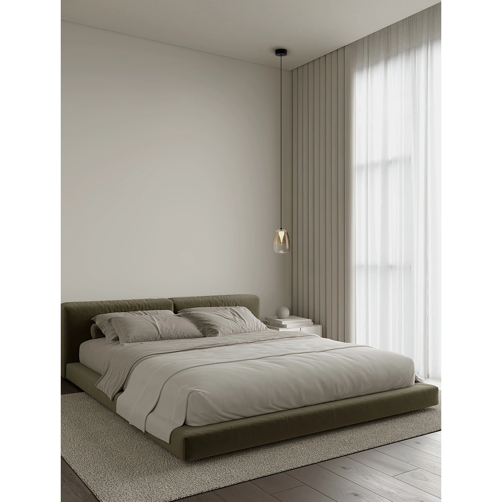Design-Pendelleuchte Oblo 1-flammiges Braunglas Lyora 5212017474094