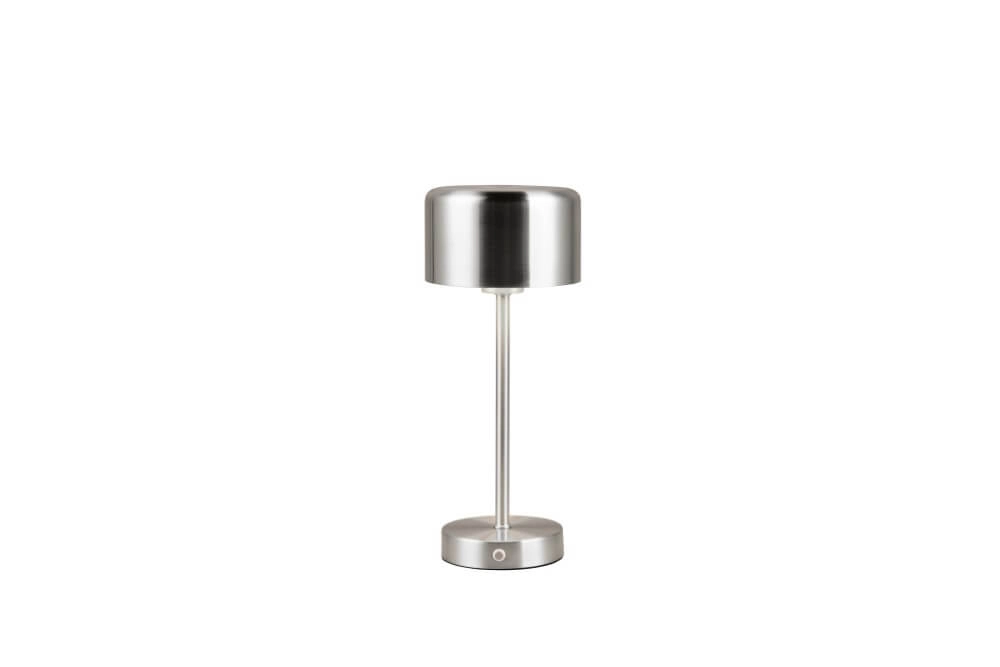 Wiederaufladbare Tischlampe Jeff mattes Nickel