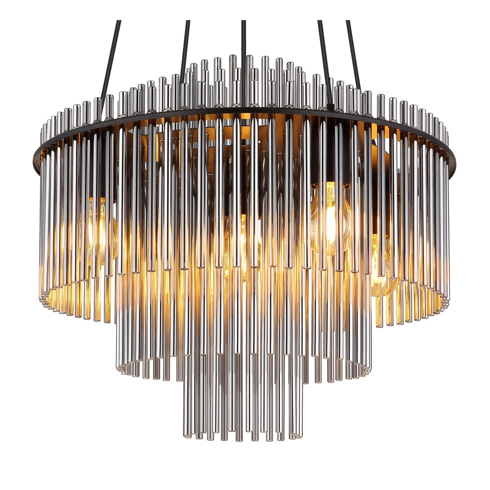 Pendellampe Ø 50cm Gorley Schwarz mit Rauchglasstäben Globo 9007371509133