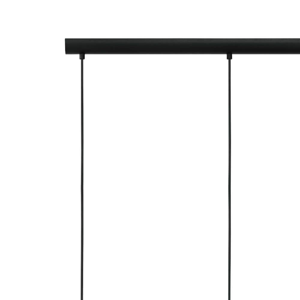 Hängelampe aus Glas Chelvey 3-flammiges Schwarz mit Rauchglas Eglo 9002759321666