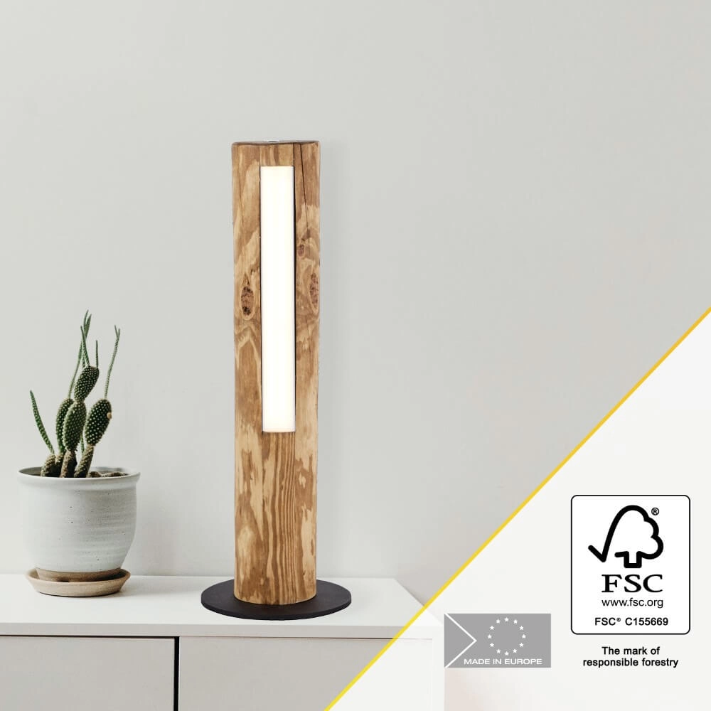 Tischlampe aus Holz Odun 46cm hoch Brilliant 4004353393532