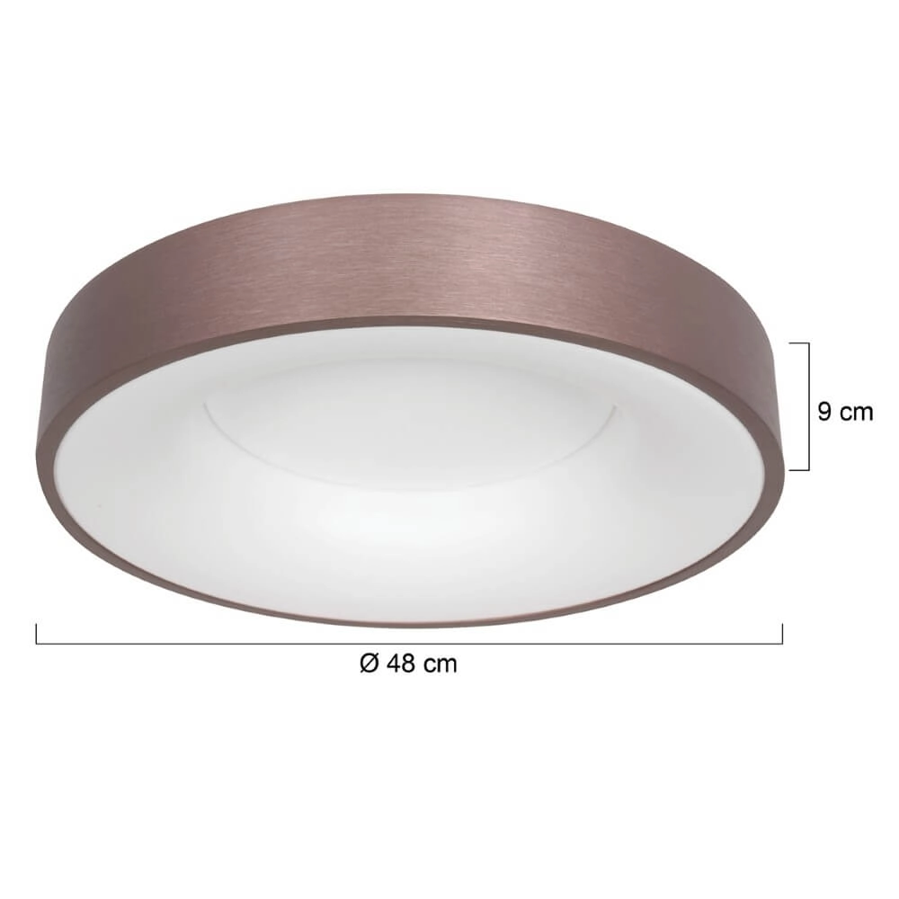 Bronzefarbene LED-Deckenleuchte Ringlede Ø 48cm Steinhauer 8712746167412