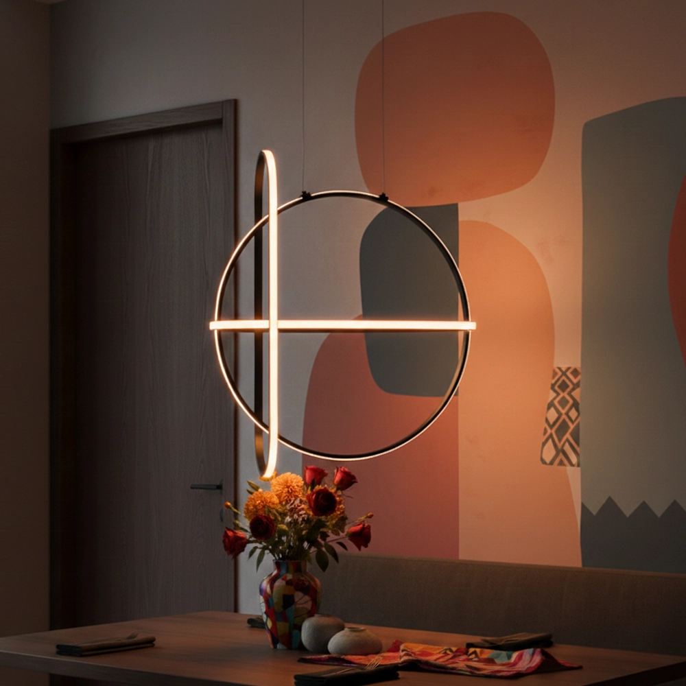 Design-Pendelleuchte Arte schwarz rund