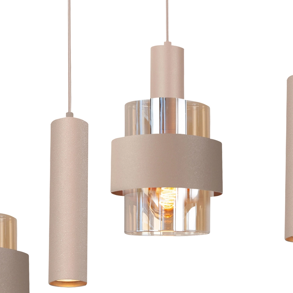 Esstisch-Pendellampe Marrone 7L – oval – Sand Highlight 8718379052118