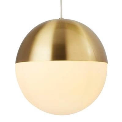 Hängelampe Endor 25 cm gold mit weiß Searchlight 5053423174563
