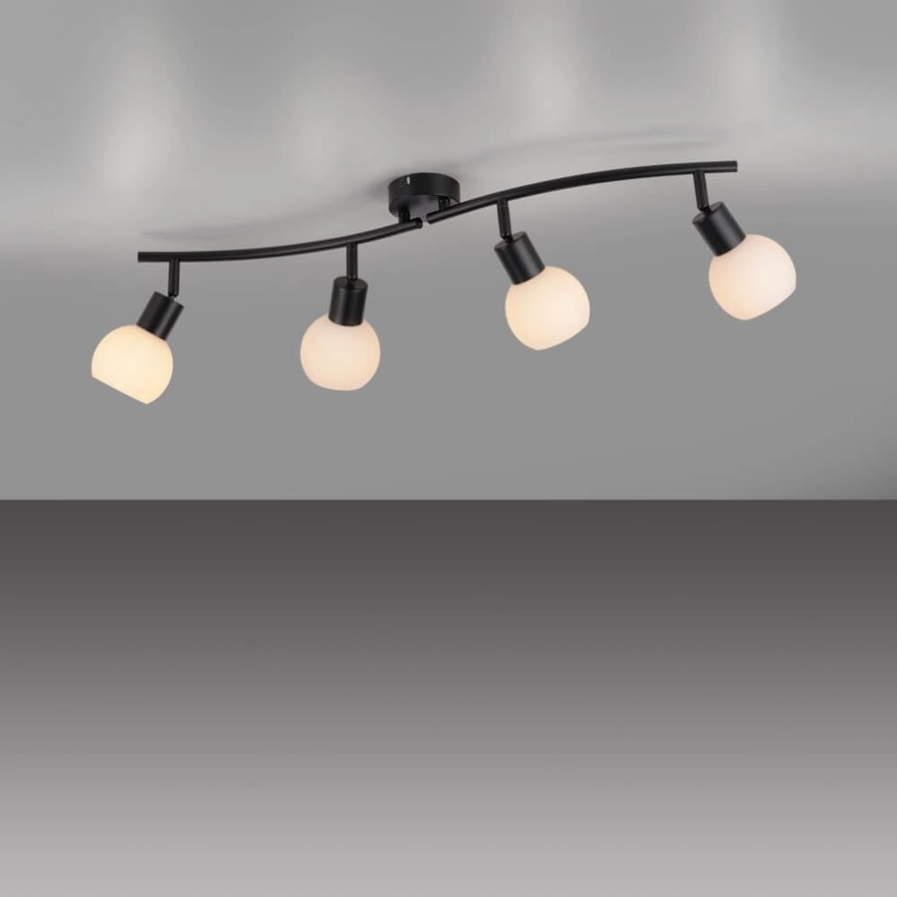 Schwarze Deckenleuchte Loki 4-Licht Just Light 4043689000790