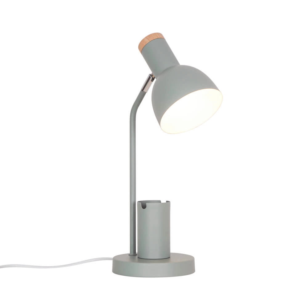 Grüne Schreibtischlampe Devone mit Stifthalter