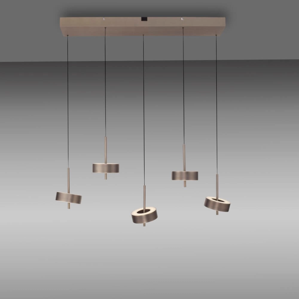 Hängelampe mit 5 Leuchten Q-Rotate braun modern Paul Neuhaus 4012248383179
