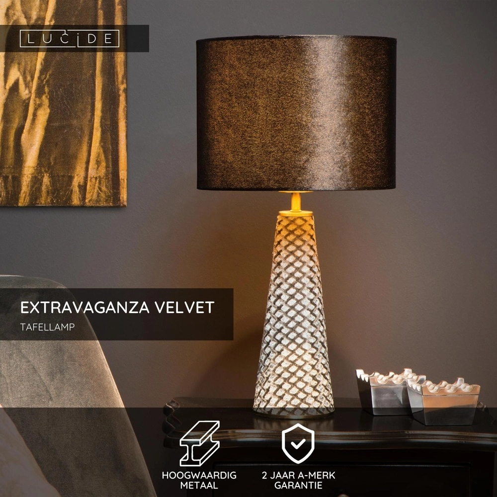 Tischlampe Extravaganza Velvet Schwarz Lucide 5411212105295