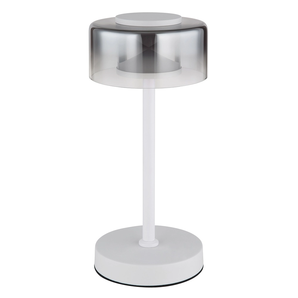 Design-Tischlampe Belinda weiß mit Rauchglas Globo 9007371575367