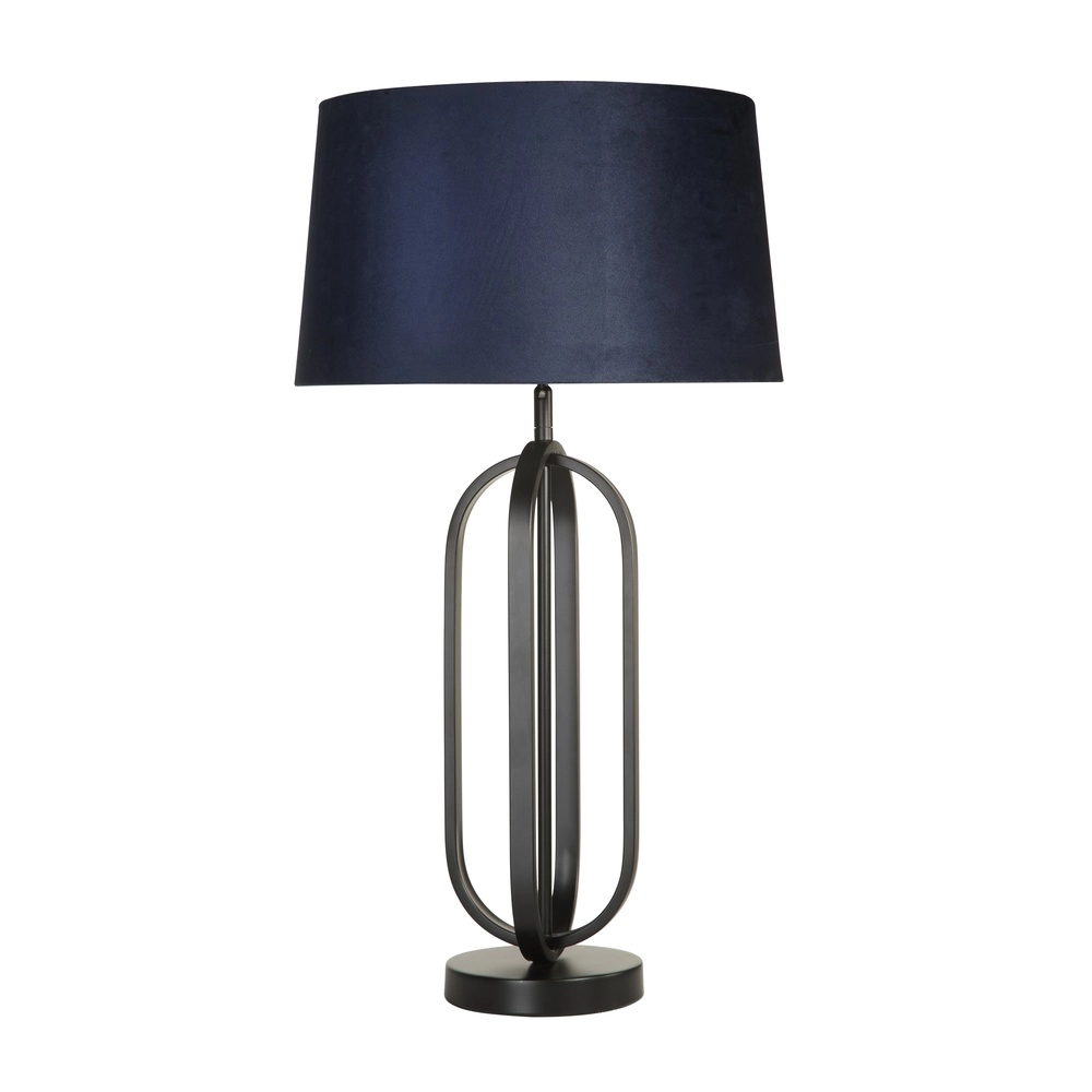 Tischlampe Chic schwarz mit blauer Kapuze