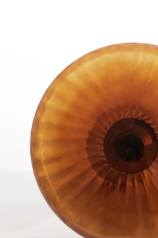 Tischlampe Pleat gold mit braun Ø 40cm Light & Living 8717807687755
