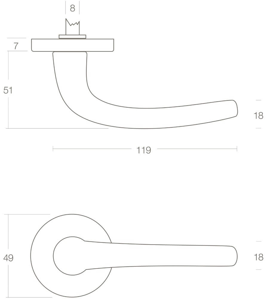 Türklinke Cosmos Messing lackiert Intersteel 8714186090992