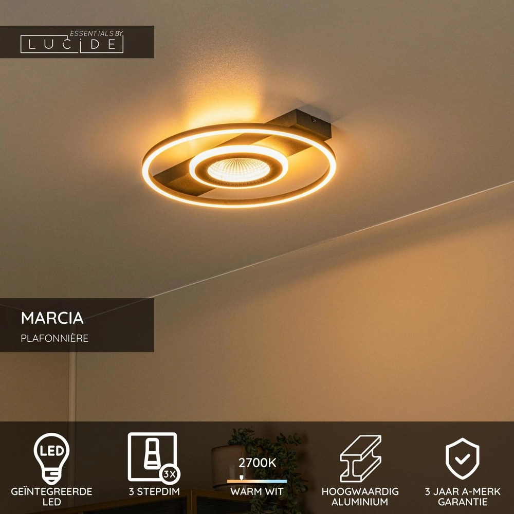 Moderne Deckenlampe Marcia Schwarz Lucide 5411212531179