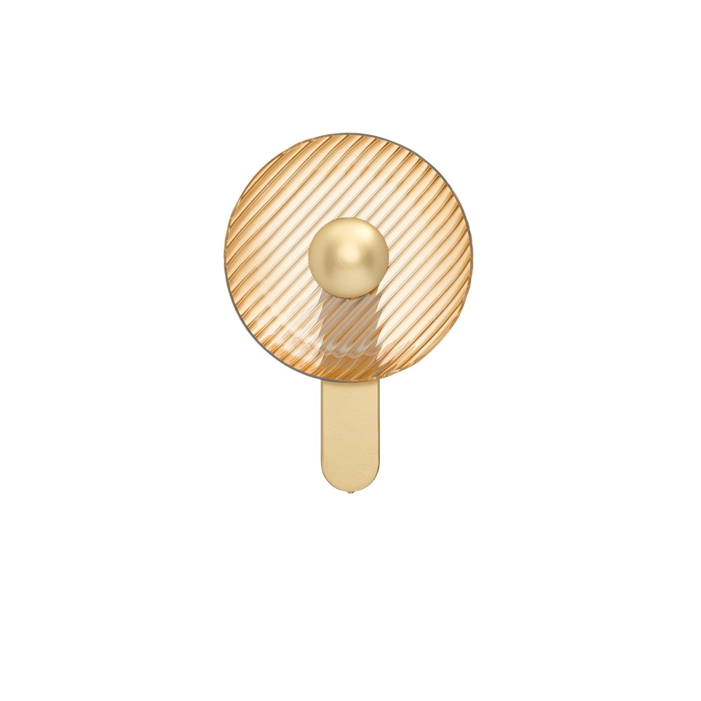 Design-Wandlampe Lavina Gold mit Bernsteinglas Ø 25 cm Lyora 5212063501393