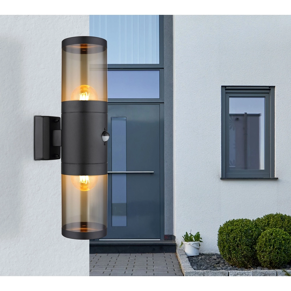 Moderne Wandlampe Xeloo Schwarz mit Sensor Globo 9007371435289