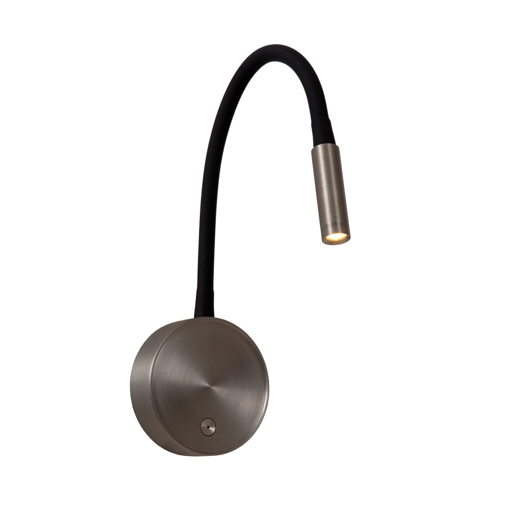Nachttischlampe Asja dimmbares gebürstetes Metall