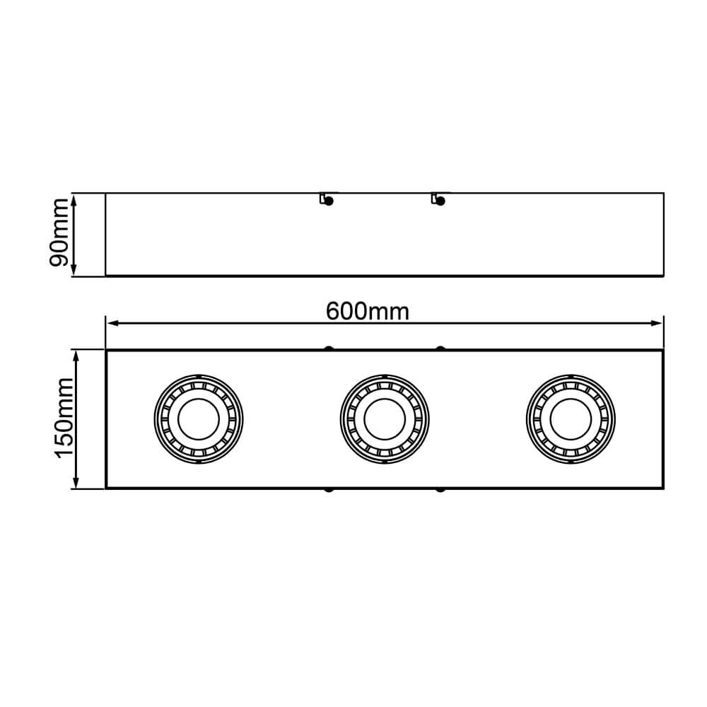 Schwarzer Deckenstrahler Doro 3-flammig Brilliant 4004353409325