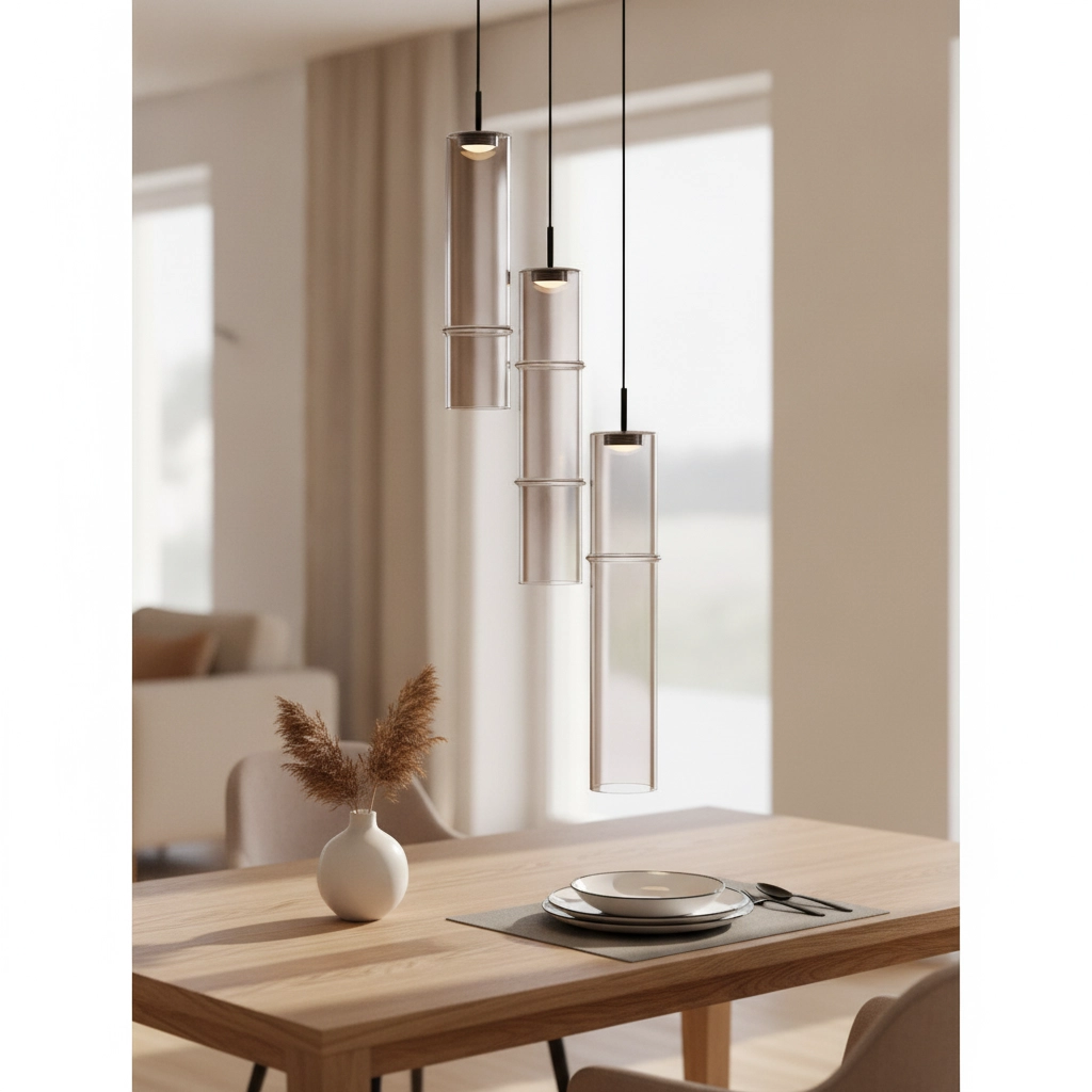 Einzigartige Pendelleuchte Sano 3-flammiges Rauchglas