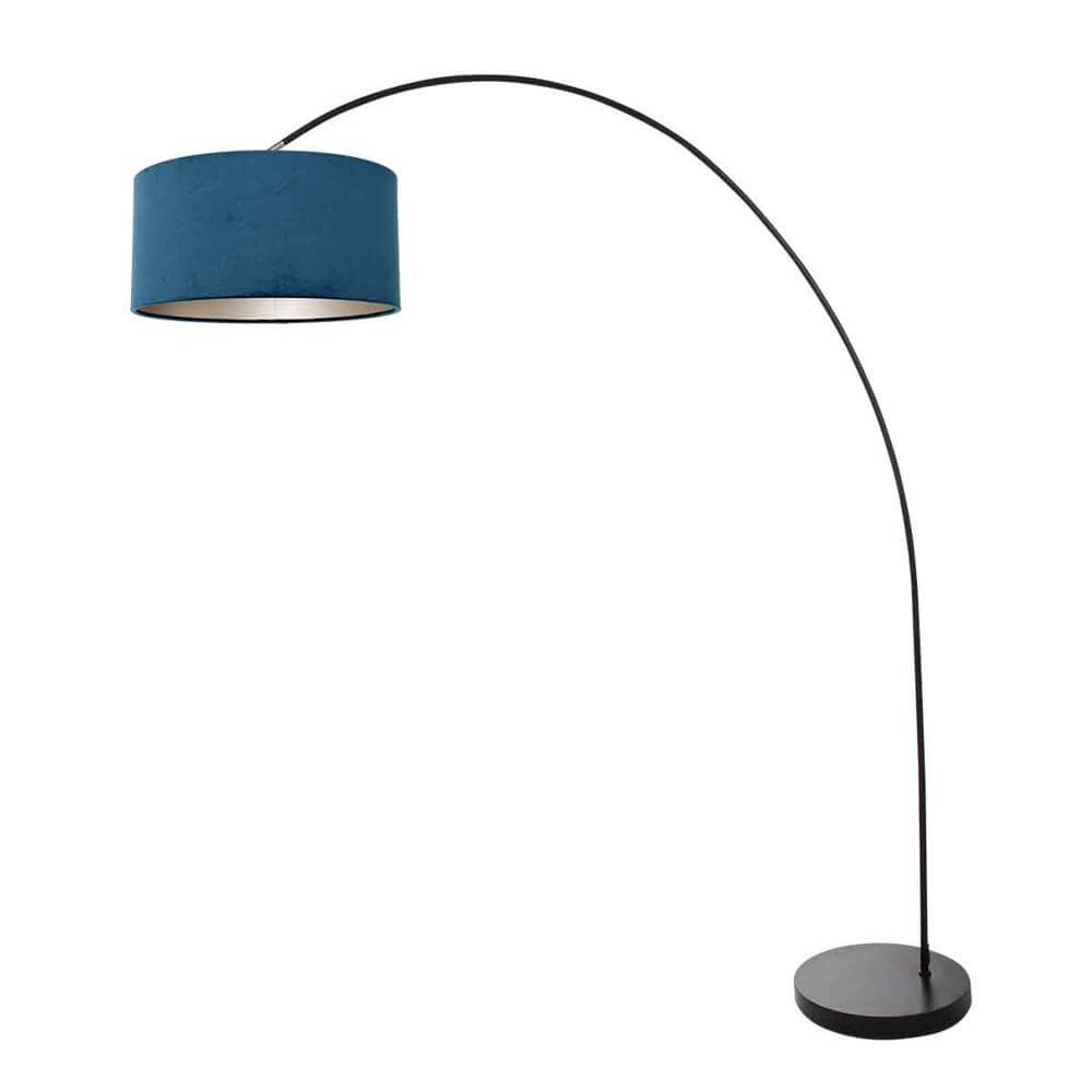 Bogenlampe Solva schwarz mit blauer Kapuze Steinhauer 8712746174748
