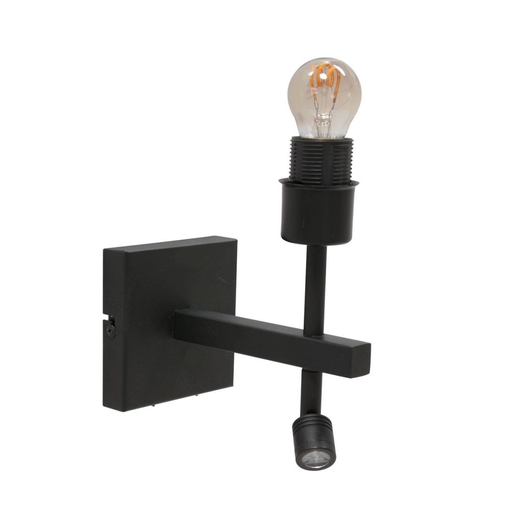 Schwarze Nachttischlampe Stang mit Korkkappe Ø20 cm Steinhauer 8712746180534