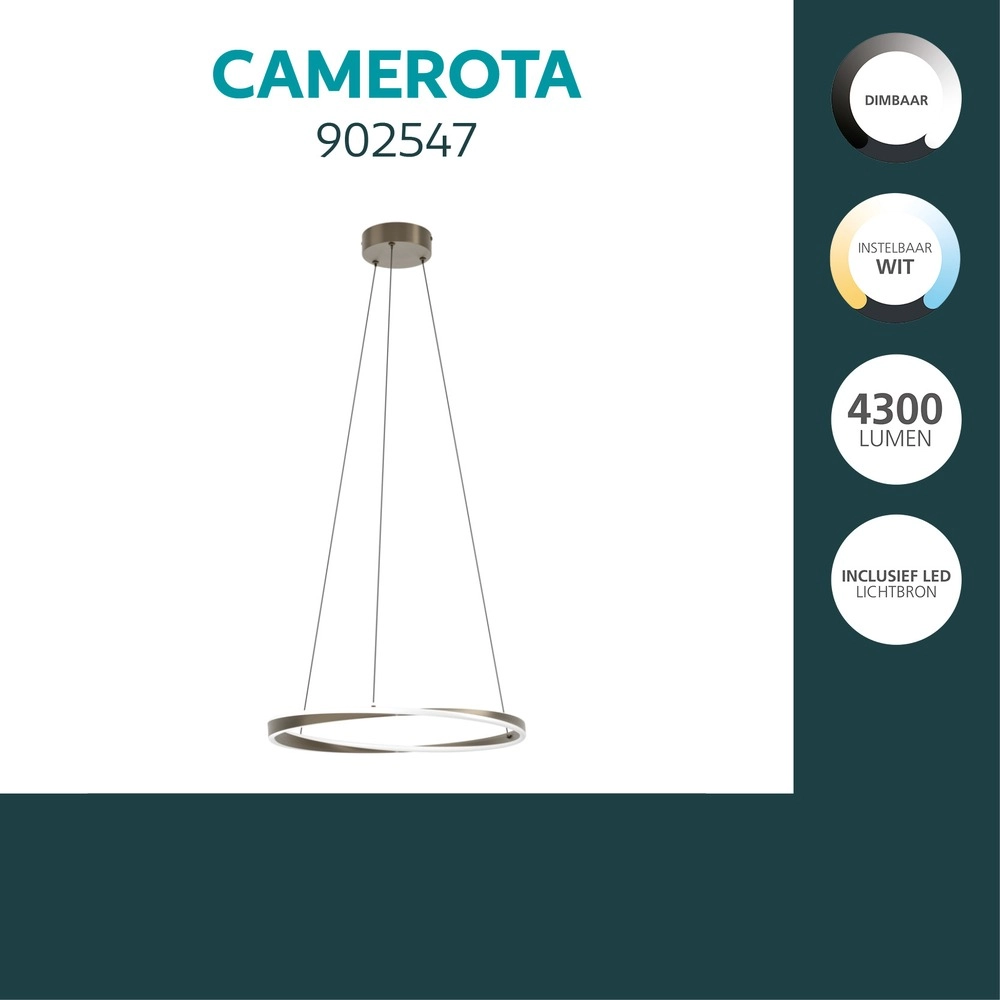 Design-Pendellampe Camerota dunkelbronze Ø 55 cm Eglo 9008606391233