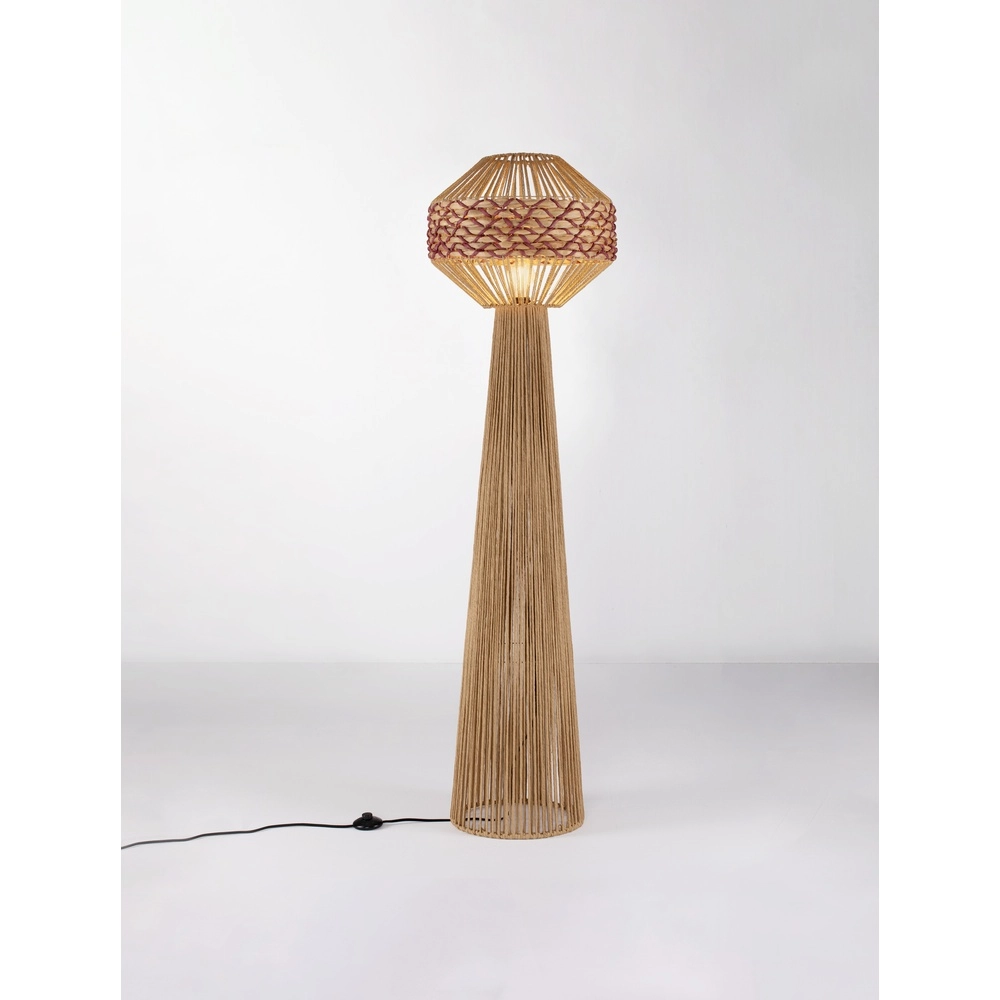 Stehlampe Mapi Ø 42cm rot mit braun