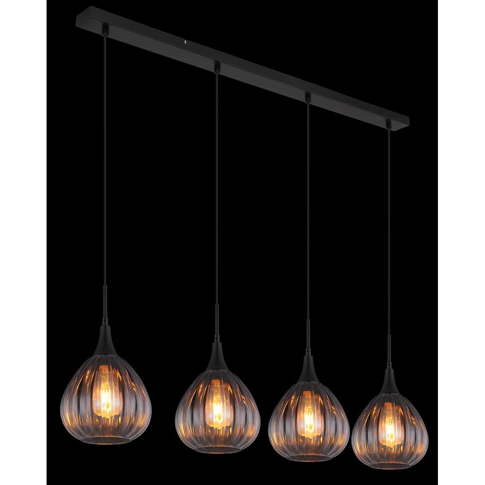 Schwarze Pendelleuchte Olsen 4-flammig Globo 9007371459803