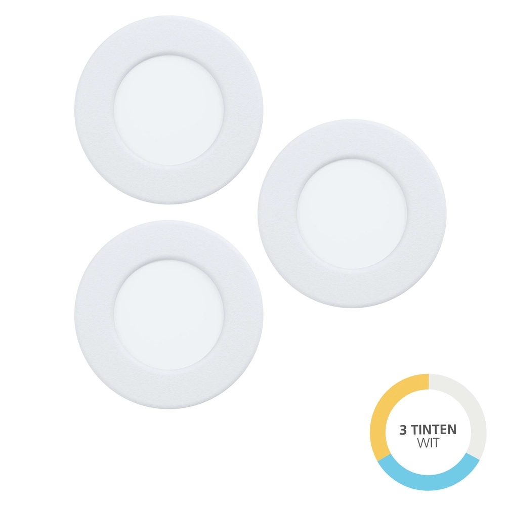 3-facher vertiefter Scheinwerfer Fueva 6 rund – weiß – Ø 8,8 cm