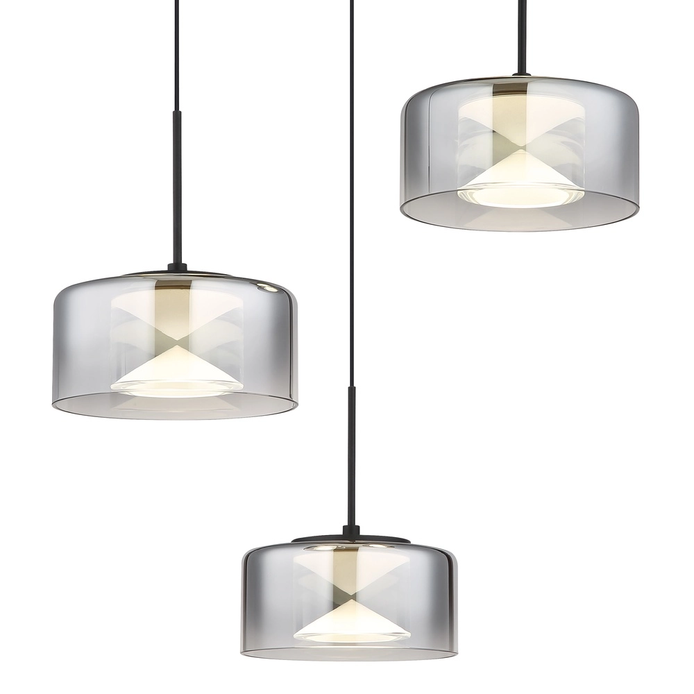 Design-Pendellampe Belinda 3-Licht Schwarz Globo 9007371531318