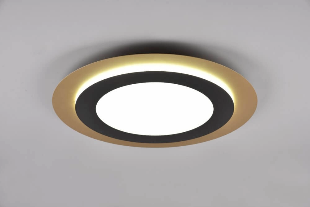 Runde Design-Deckenleuchte Morgan schwarz mit gold Trio 4017807574425