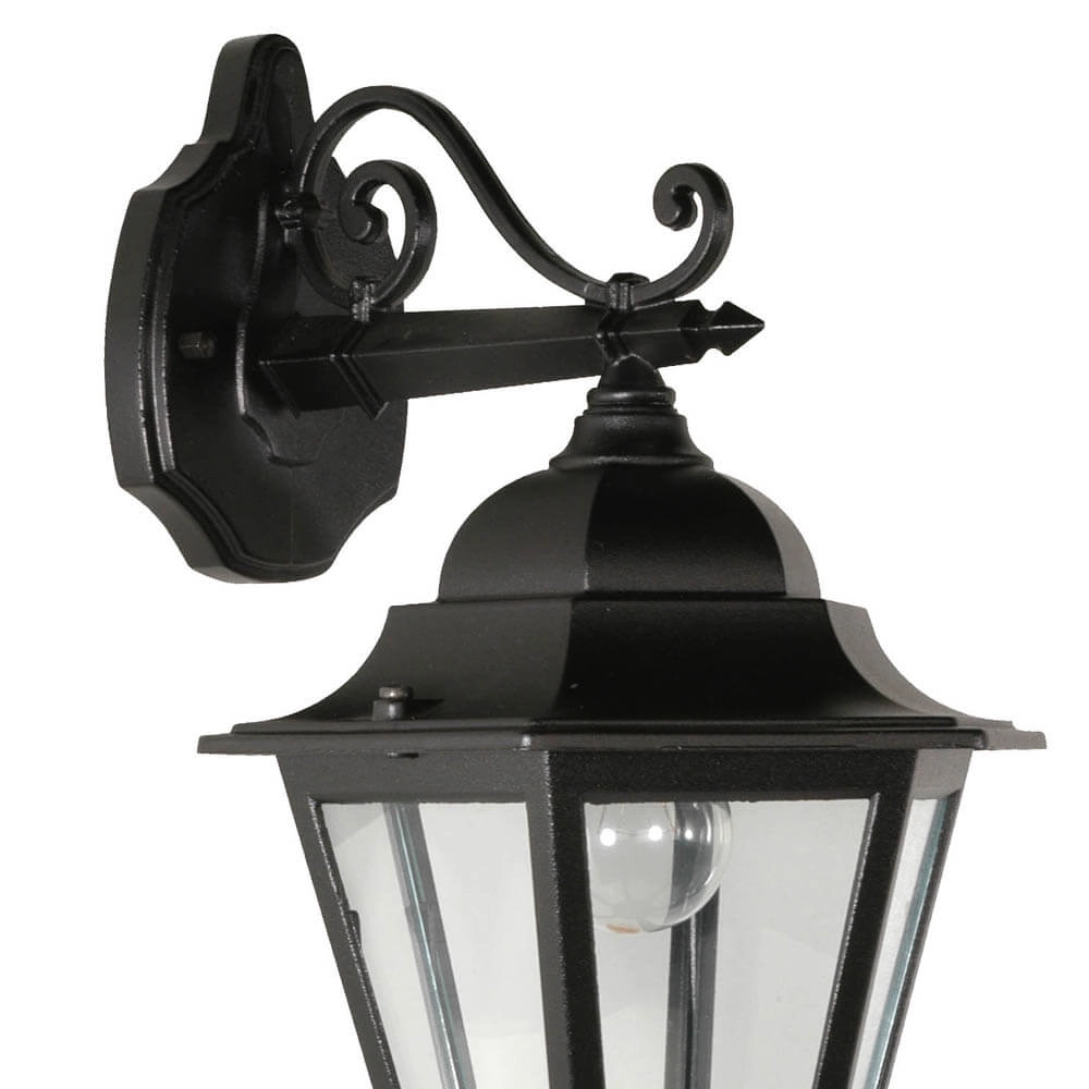 Wandleuchte klassisch Teccia Down 33cm schwarz Franssen 8019093022037